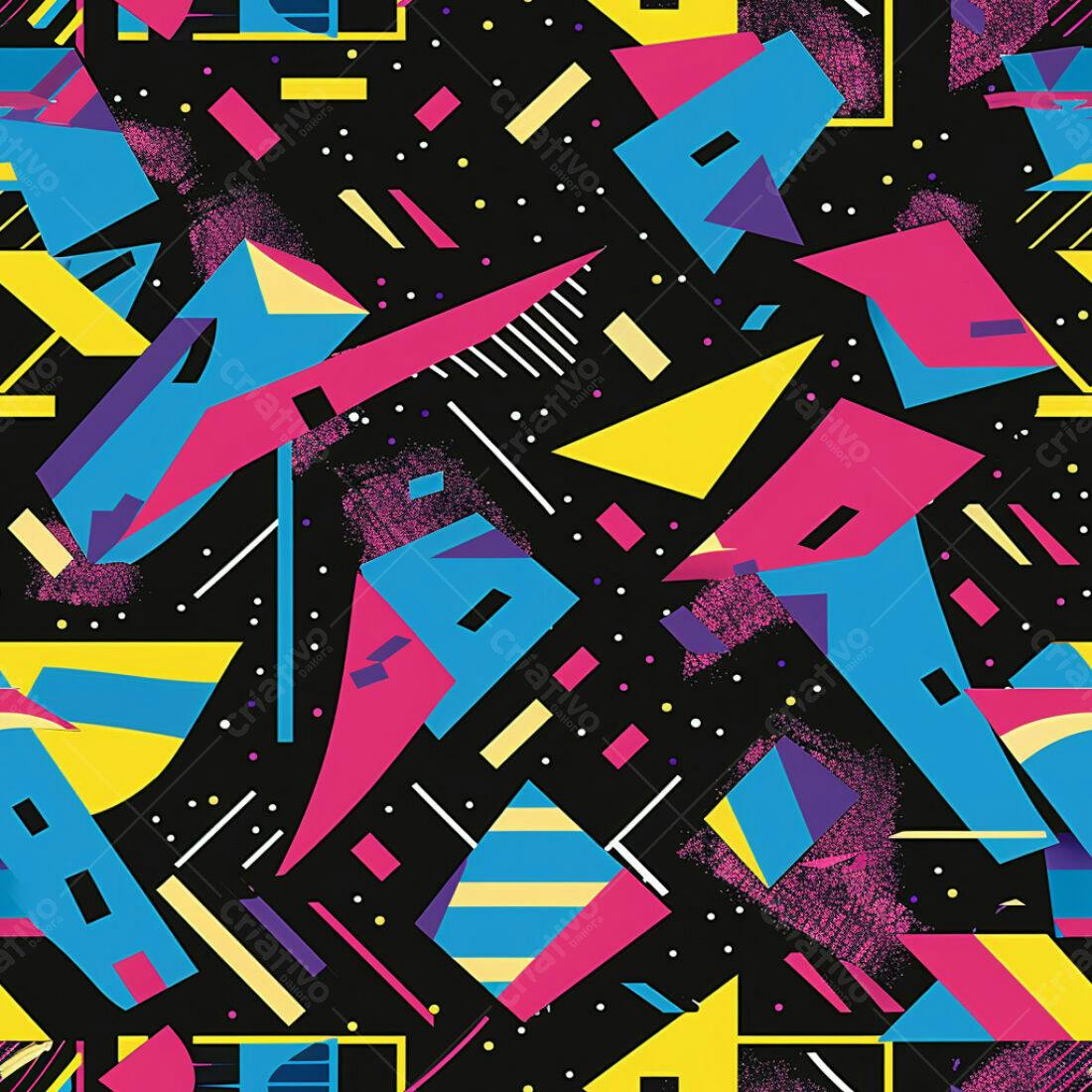 Textura Geométrica 80s para Fundo