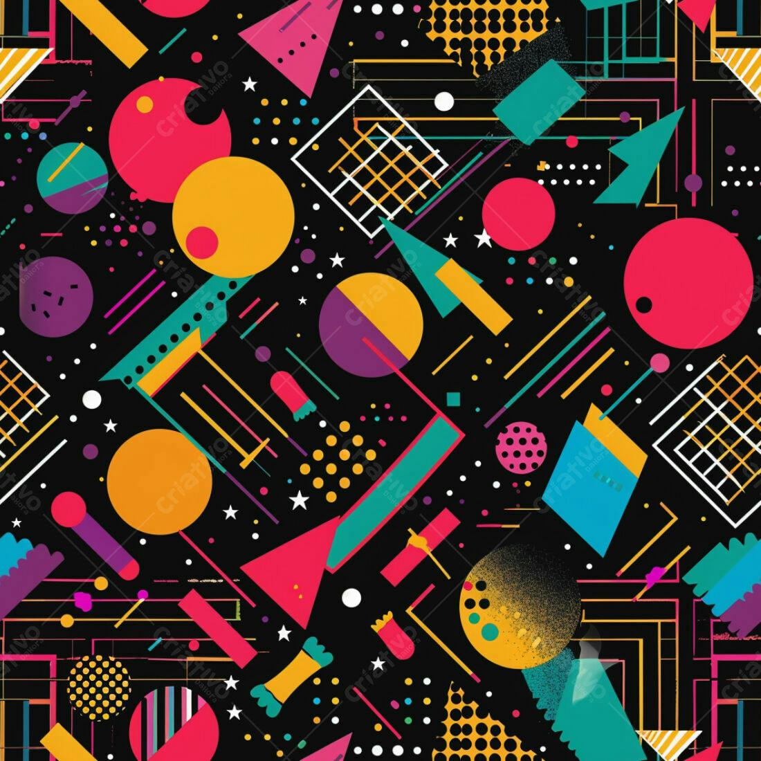 Textura Geométrica Memphis para Fundo