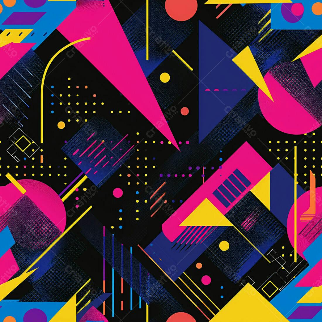 Textura Geométrica Neon para Fundo