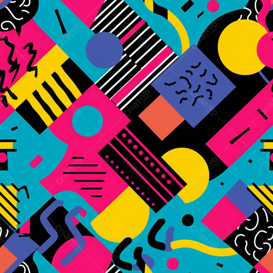 Textura Geométrica 80s para Fundo
