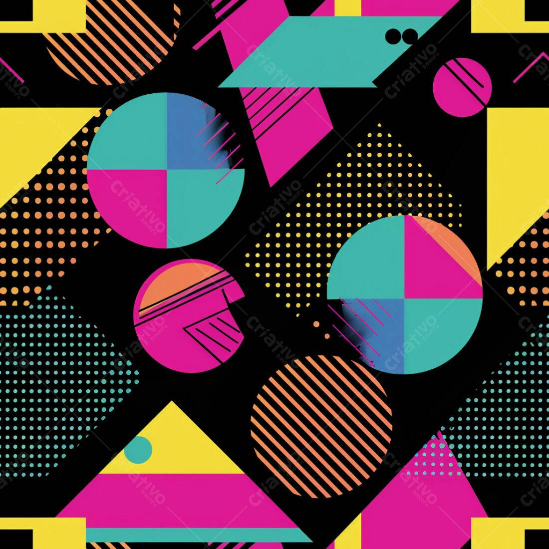 Textura Geométrica Neon para Fundo