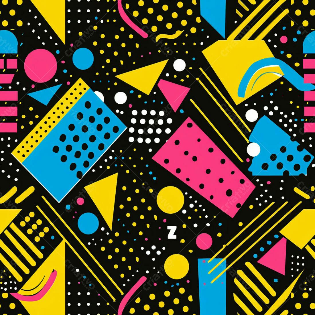 Textura Geométrica 80s para Fundo
