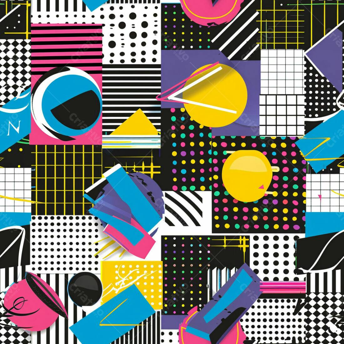 Textura Geométrica 80s para Fundo