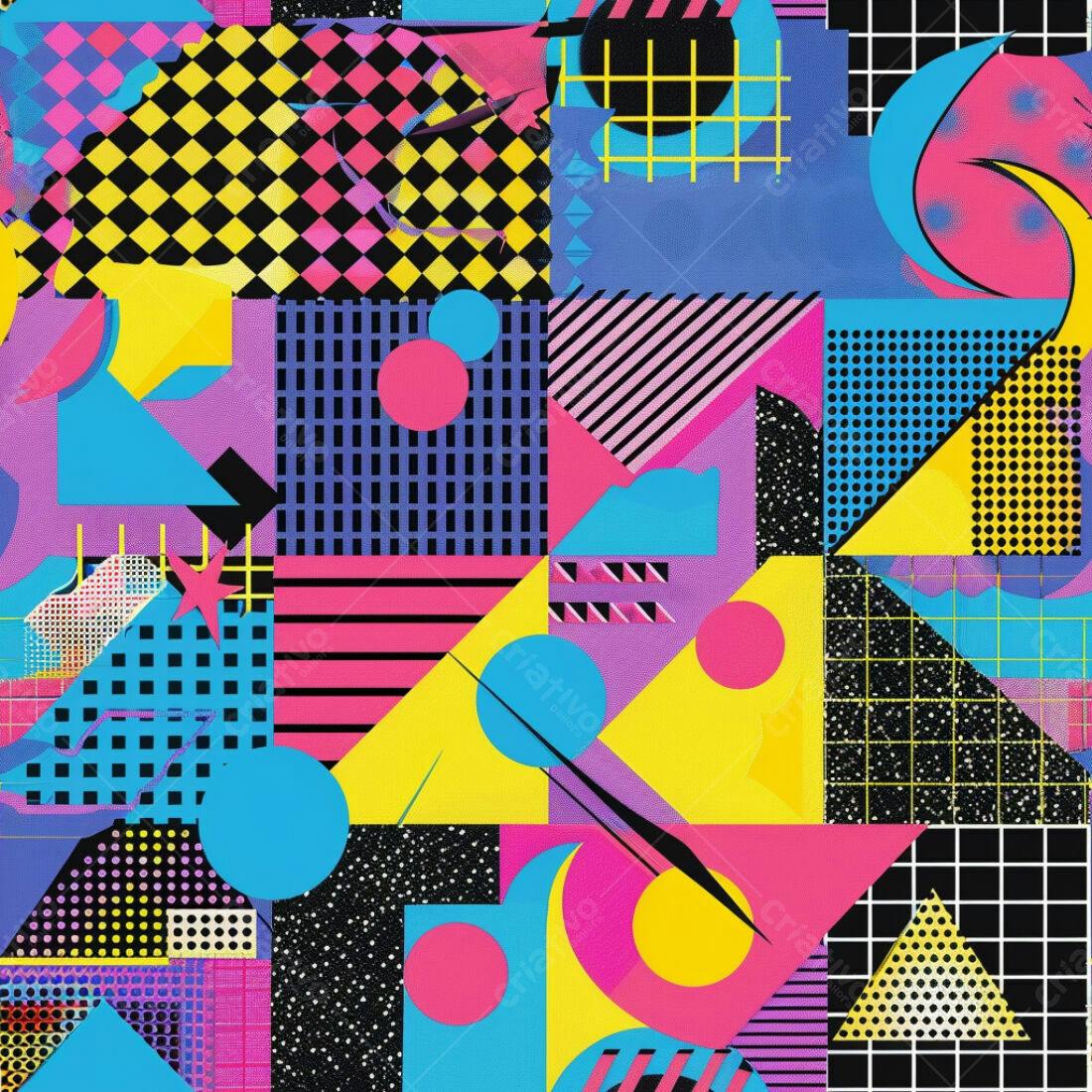 Textura Geométrica 80s para Fundo