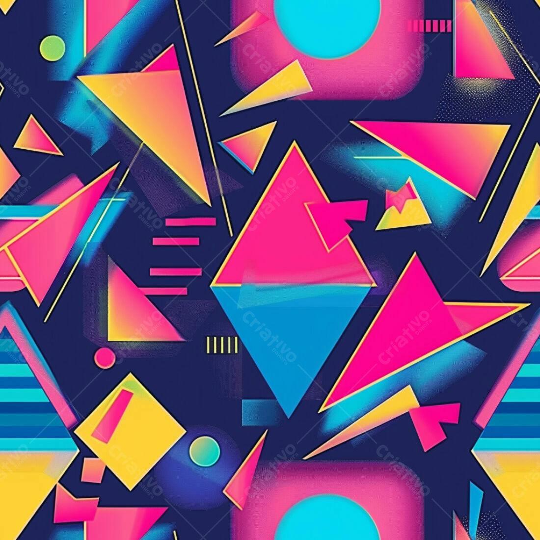 Textura Geométrica Neon para Fundo