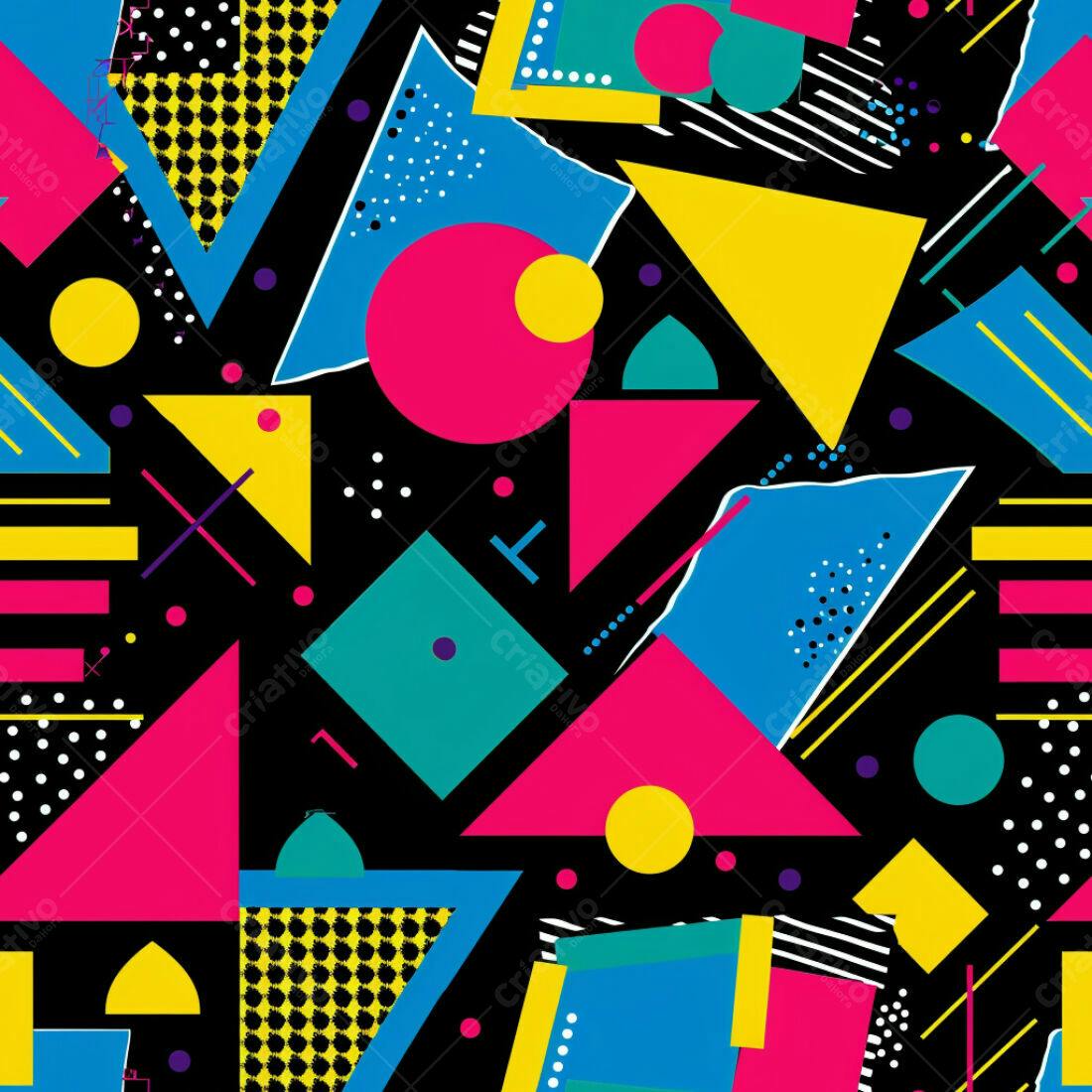 Textura Geométrica Neon para Fundo