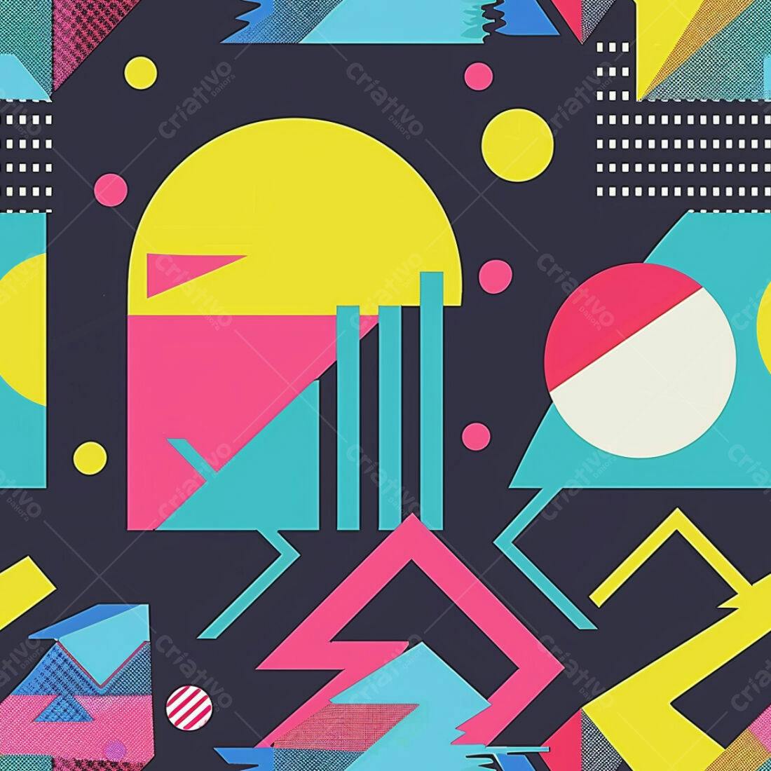 Textura Geométrica 80s para Fundo