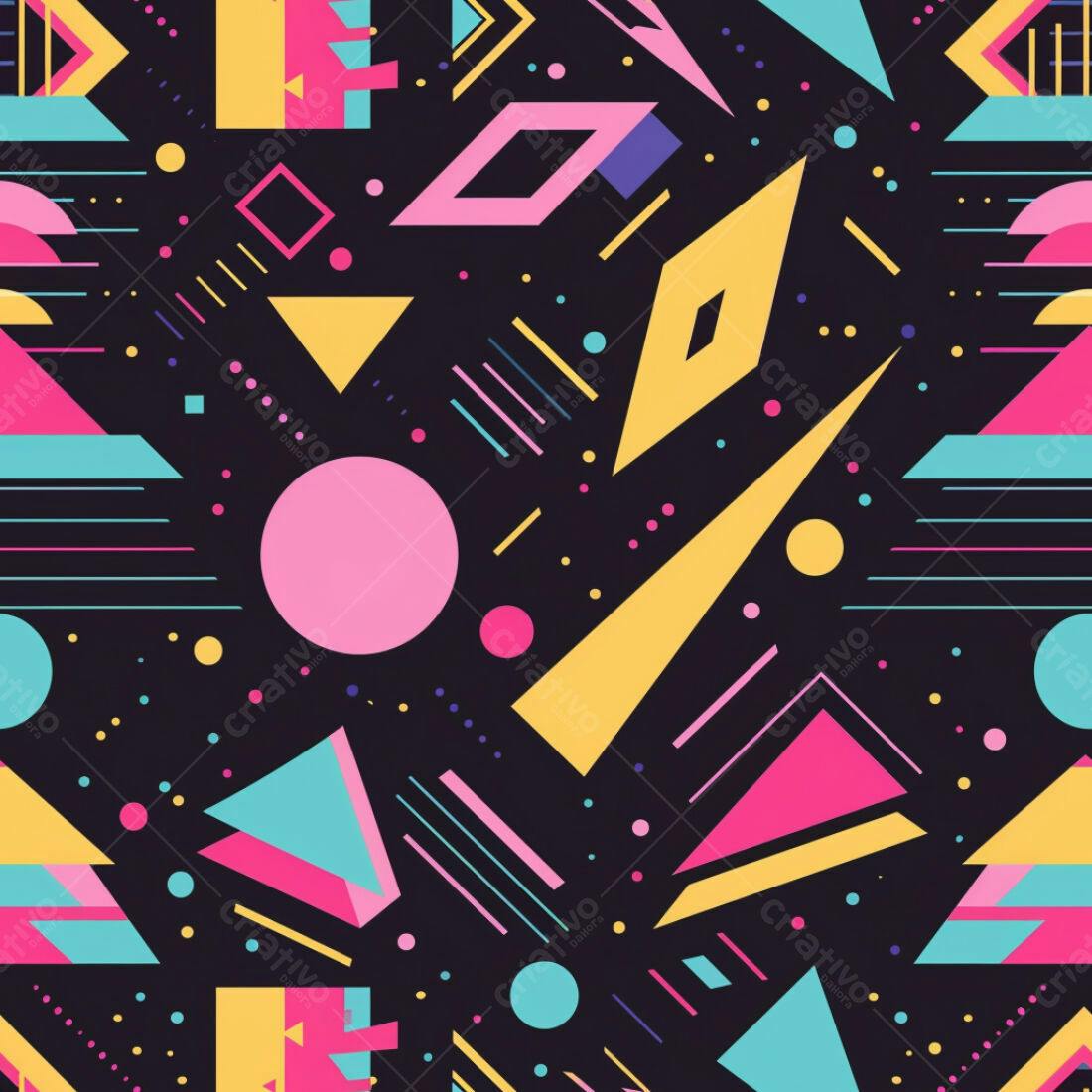 Textura Geométrica Neon para Fundo