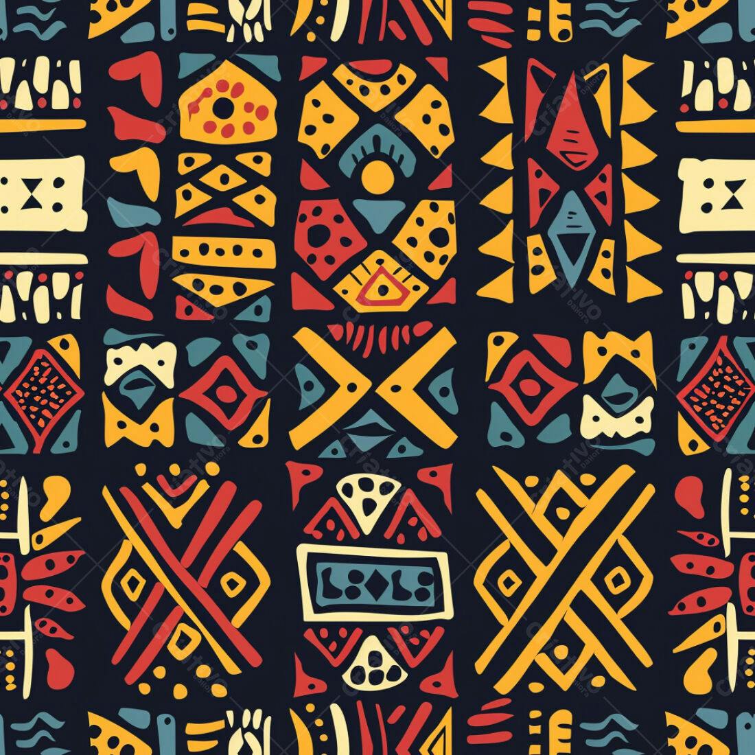 Textura tribal africana colorida para fundo