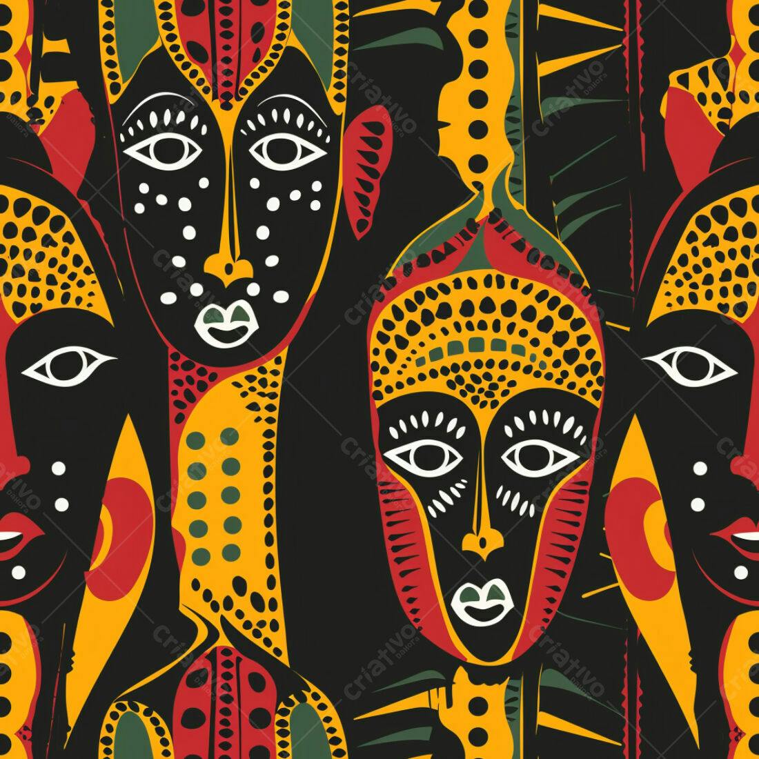 Textura máscaras africanas coloridas para fundo