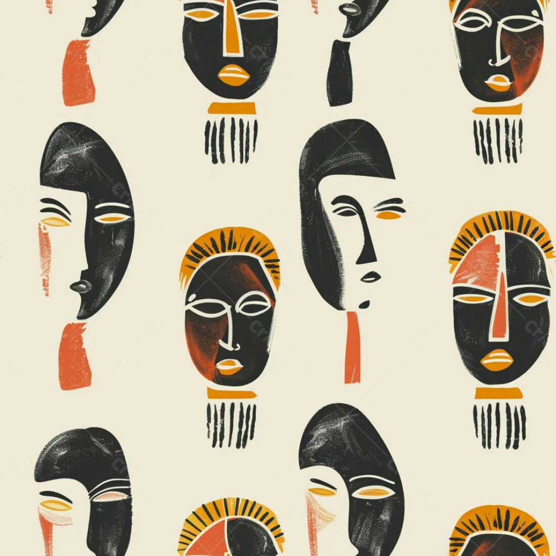 Textura máscaras africanas abstratas para papel de parede