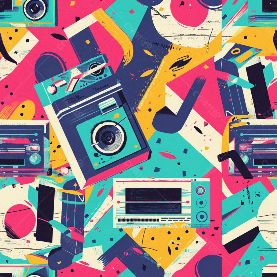Textura Abstrata 80s para Fundo