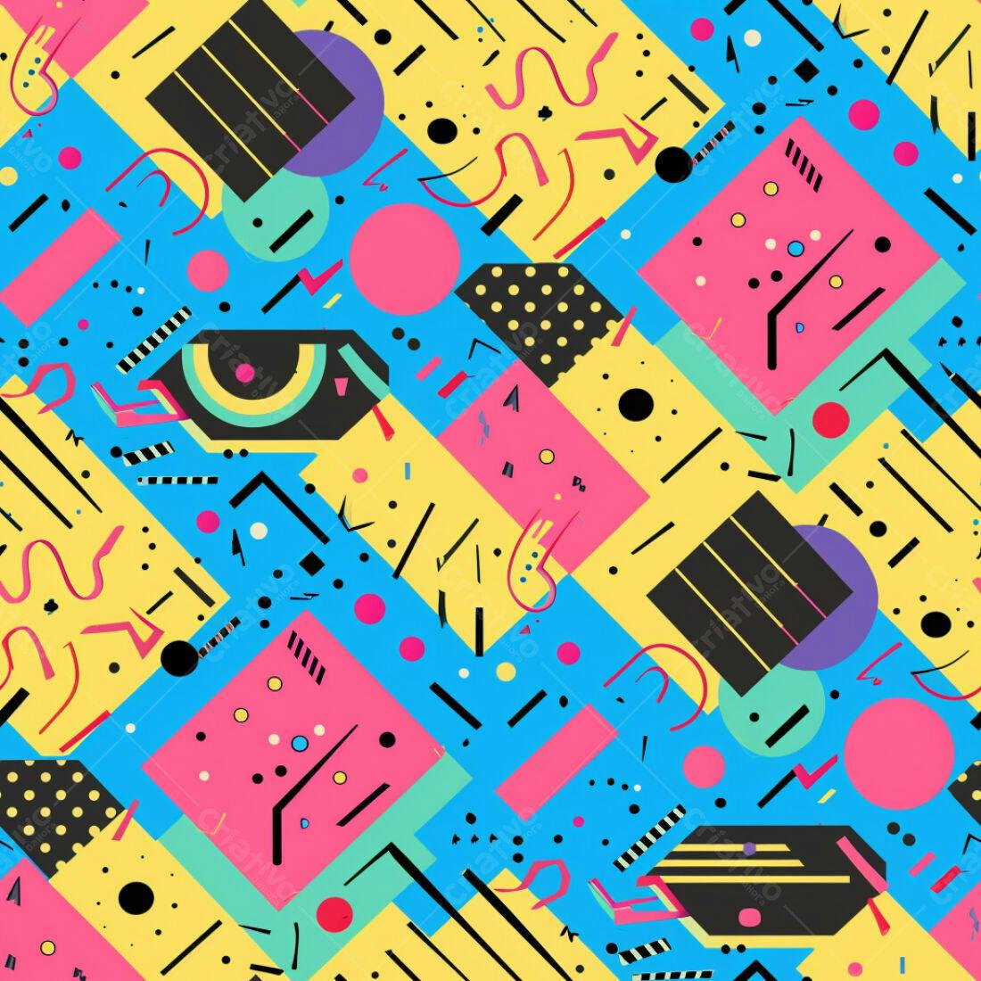 Textura Geométrica 80s para Fundo