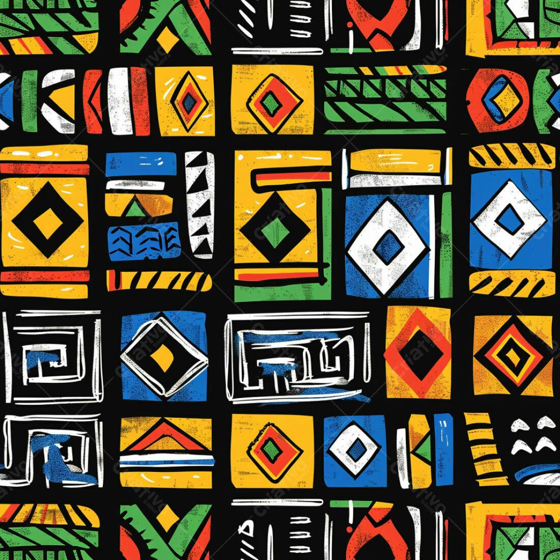 Textura Geométrica Africana para Fundo
