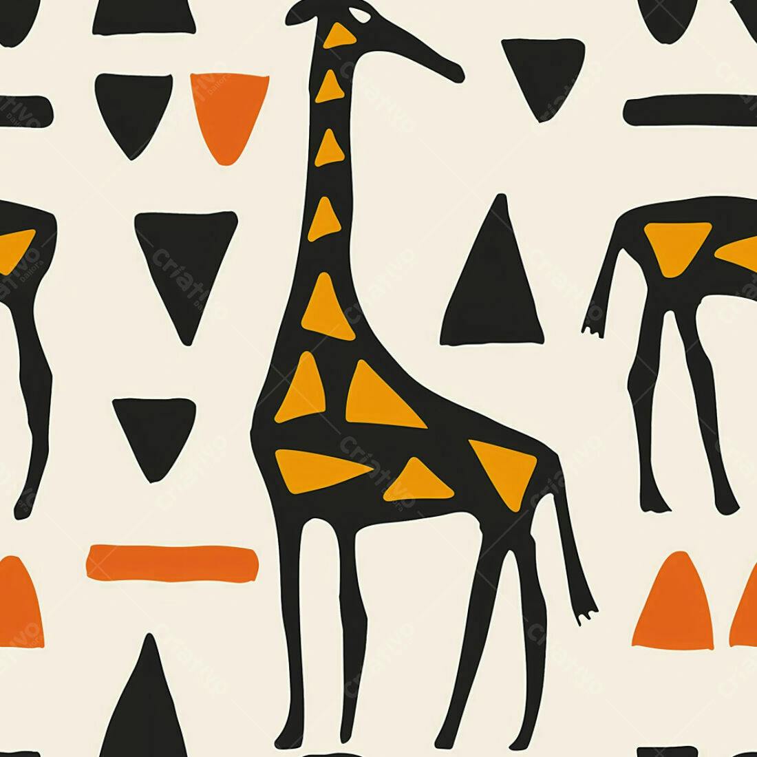 Textura Girafas e Triângulos para Papel de Parede