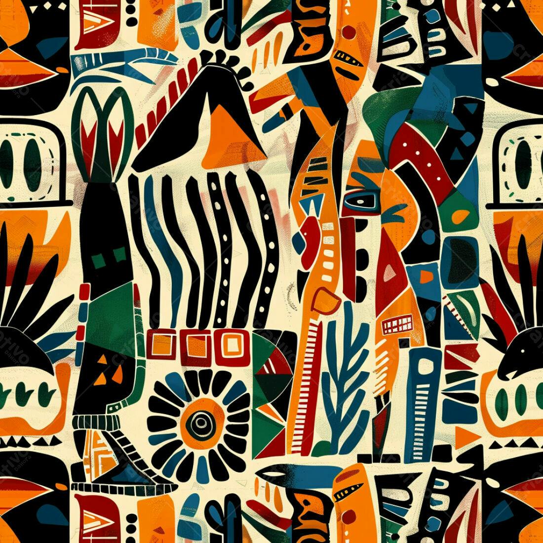 Textura Abstrata Tribal para Fundo