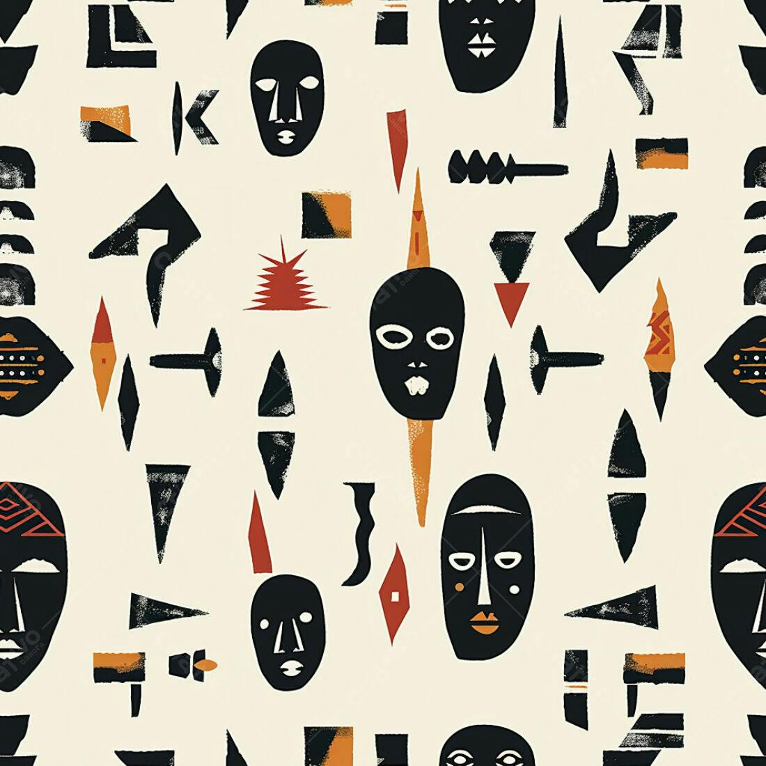 Textura máscaras africanas para papel de parede