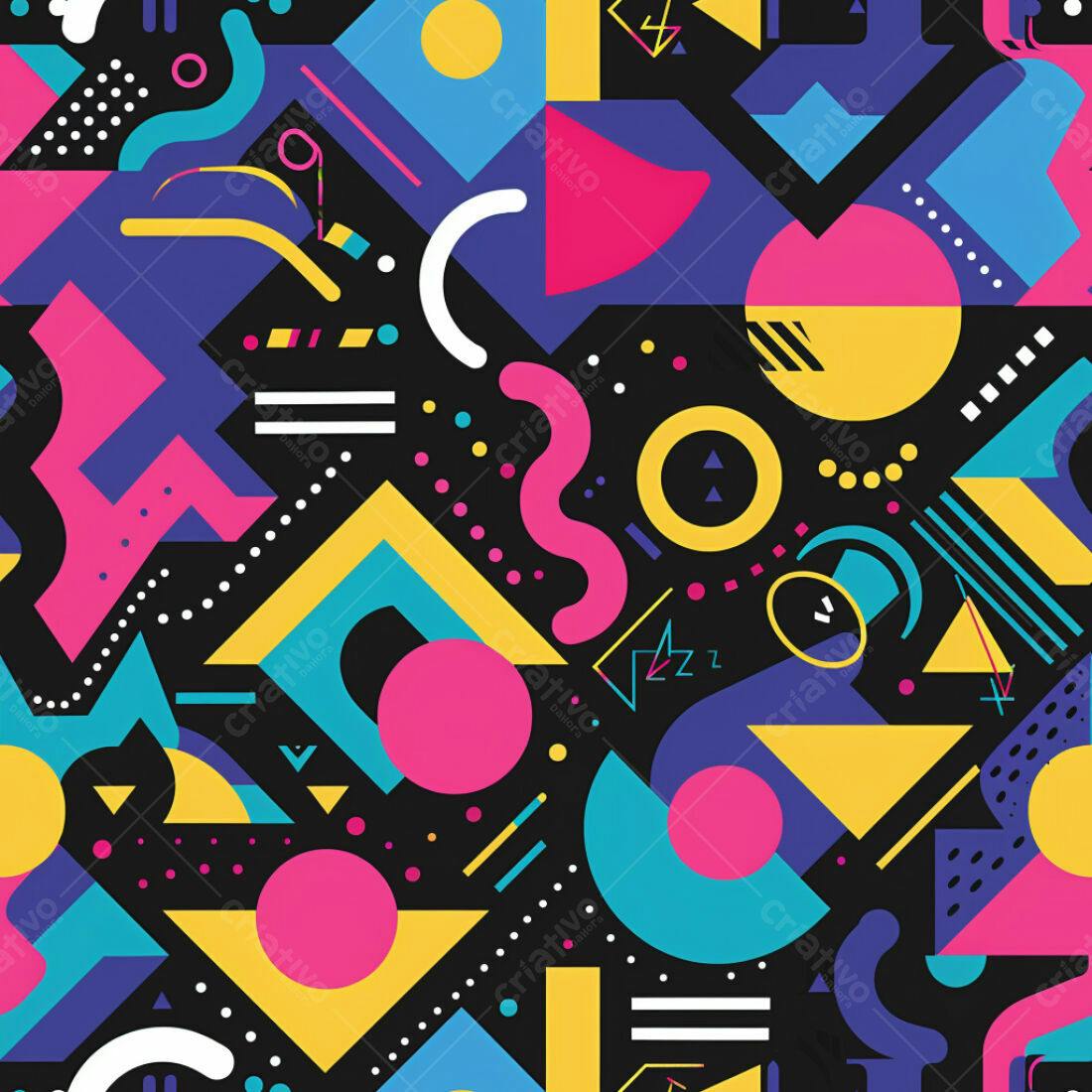 Textura Geométrica 80s para Fundo