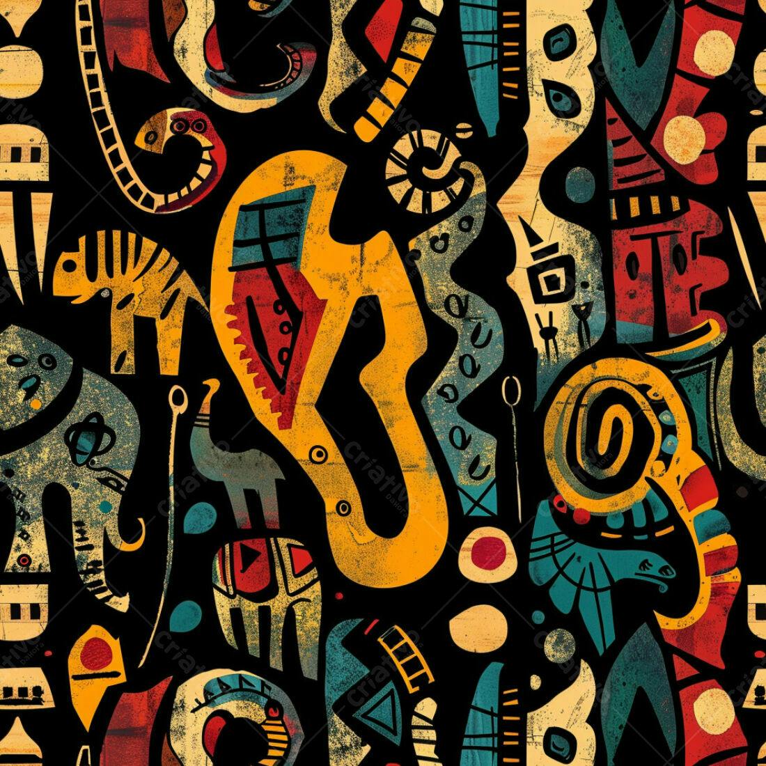 Textura Abstrata Tribal para Fundo