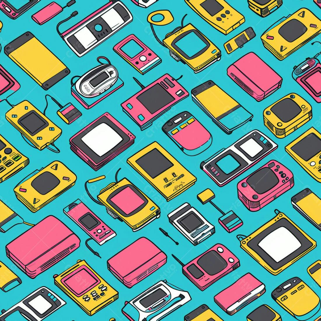 Textura Retrô Eletrônicos para Fundo