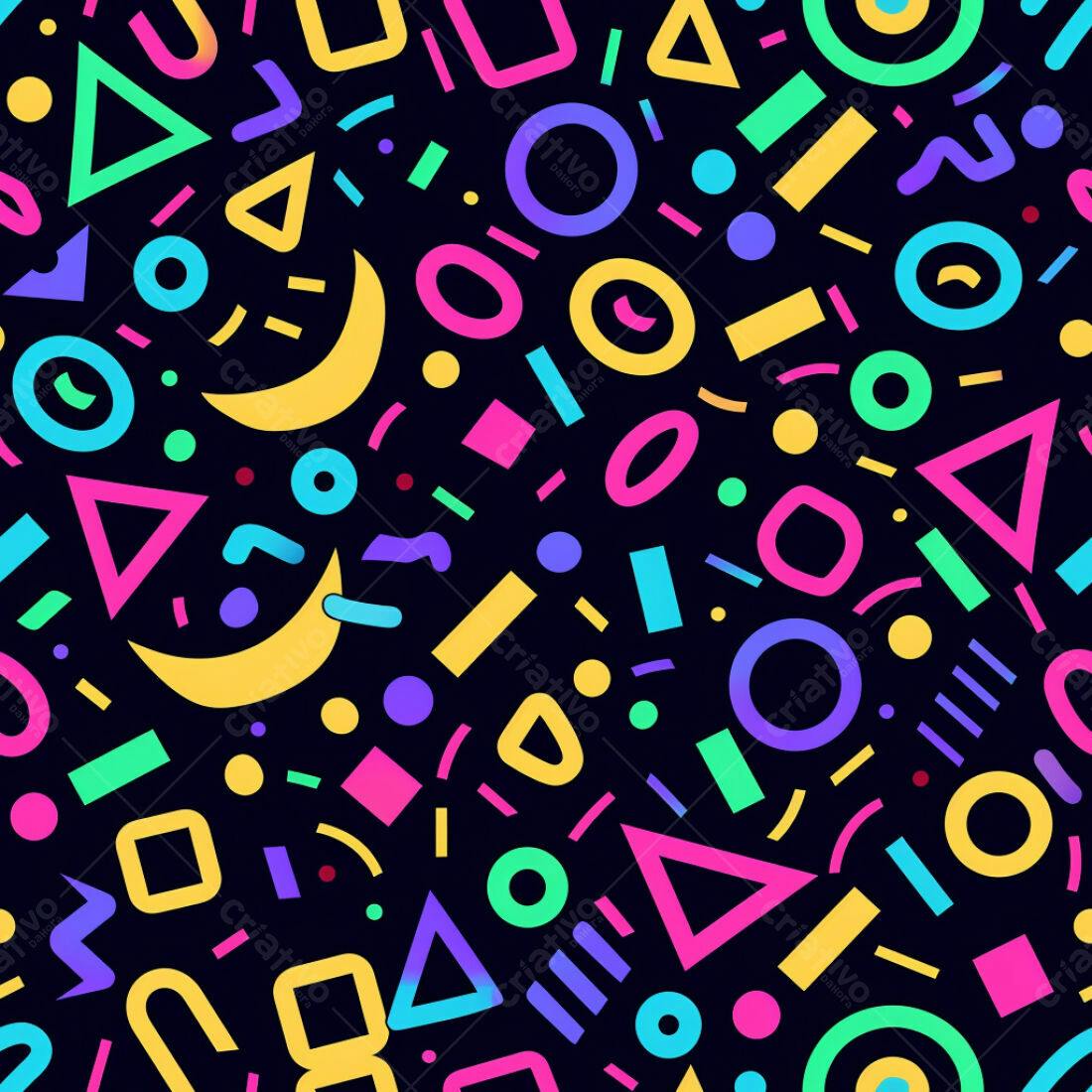 Textura Geométrica Neon para Fundo