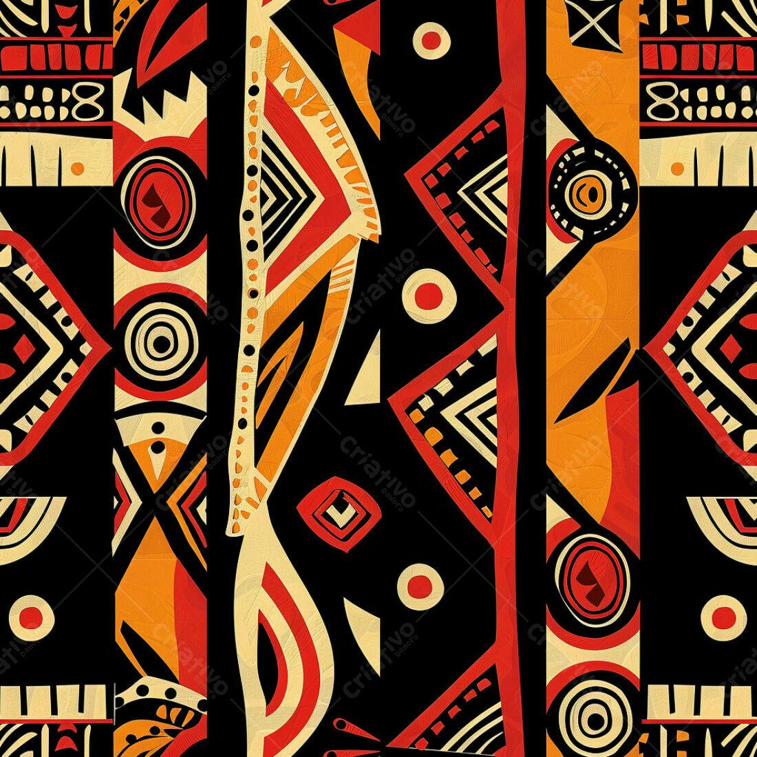 Textura Geométrica Africana para Fundo
