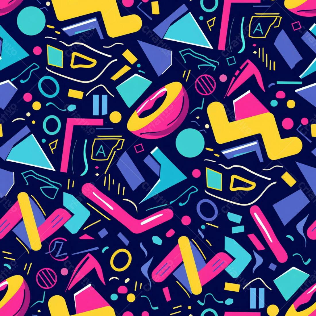Textura Geométrica Memphis para Fundo