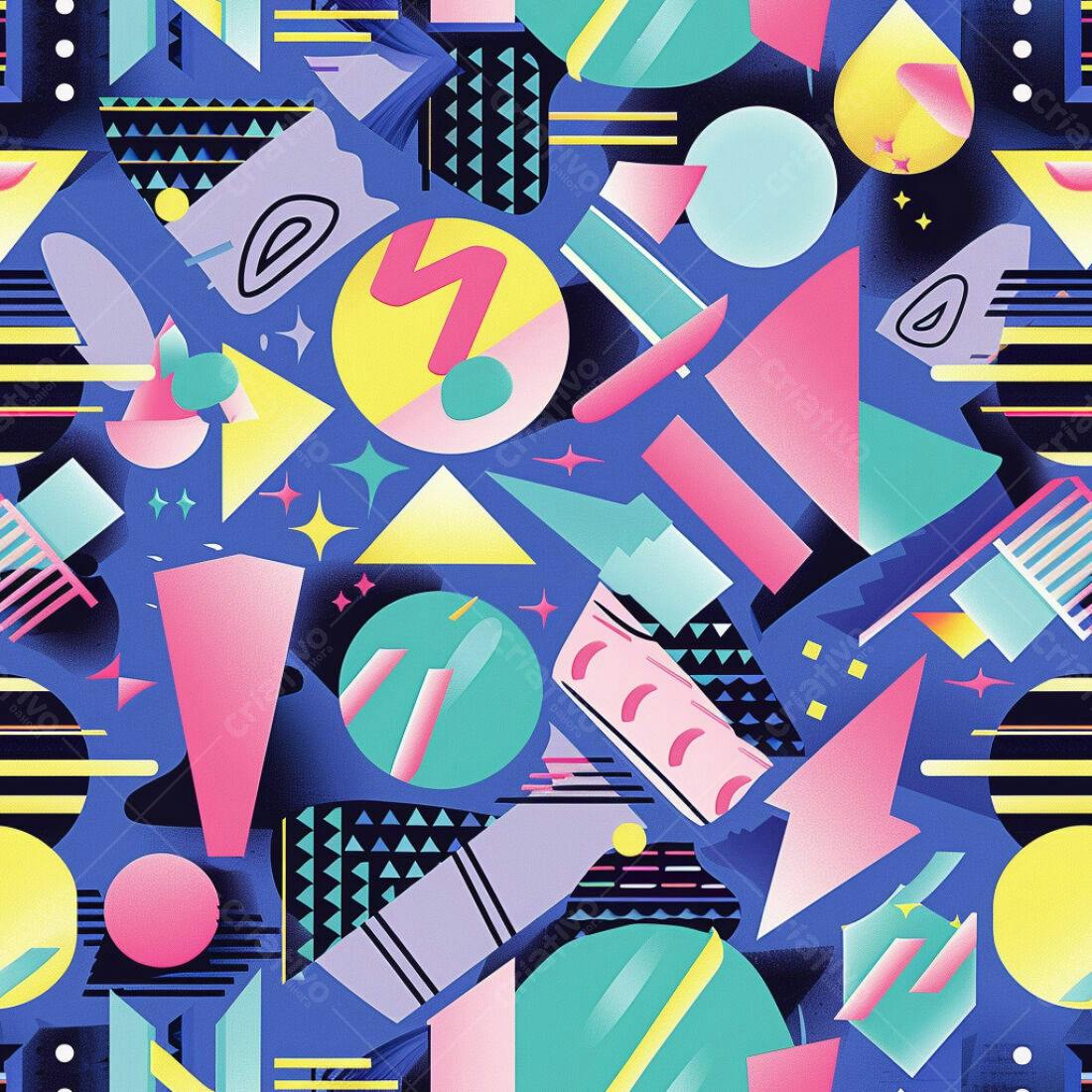 Textura Geométrica 80s para Fundo