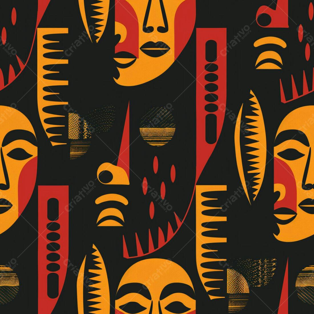 Textura Abstrata máscaras africanas para papel de parede