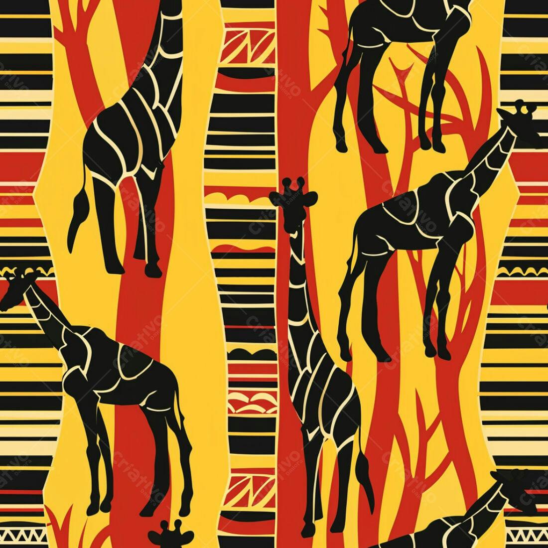 Textura Girafas Africanas para Papel de Parede