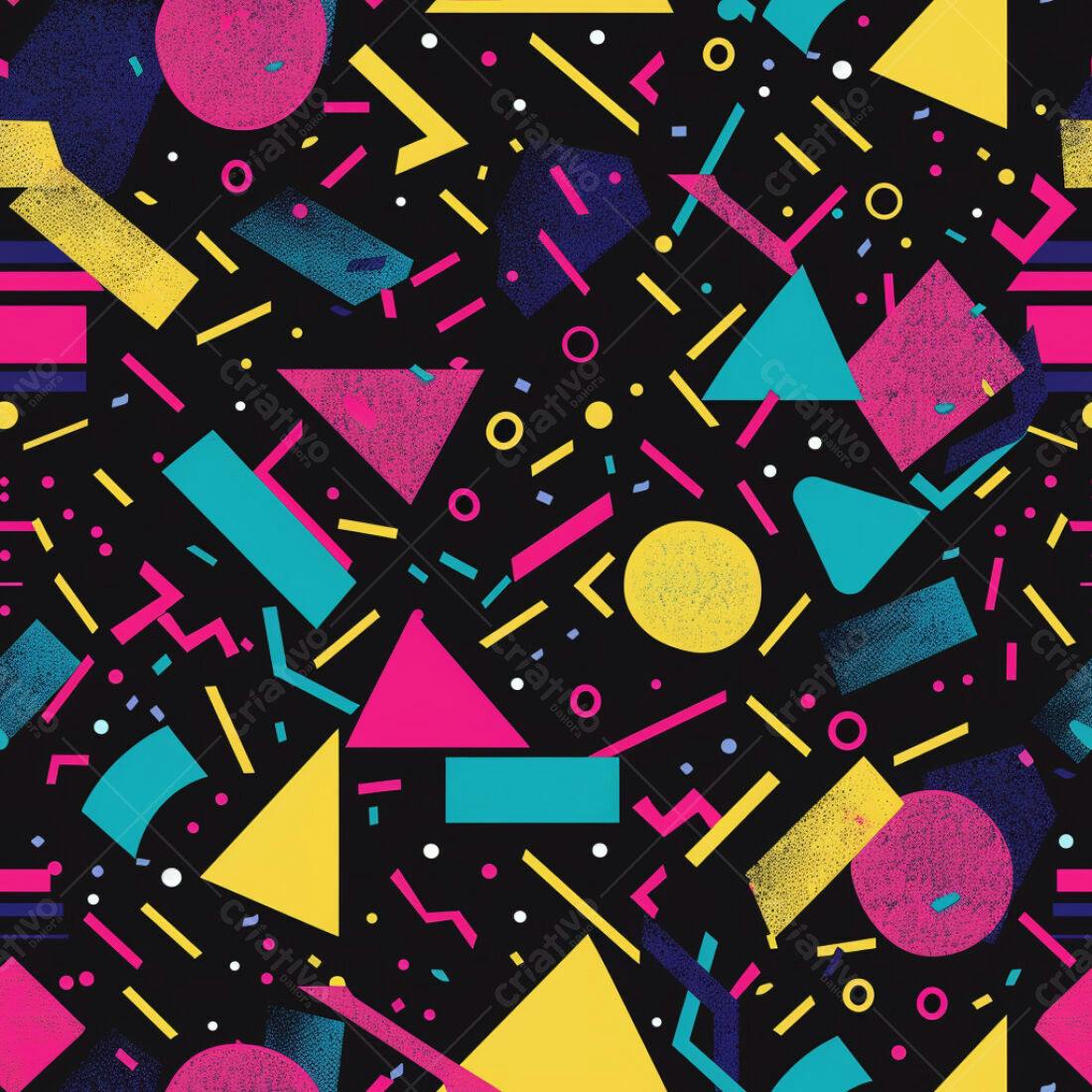 Textura Geométrica Neon para Fundo
