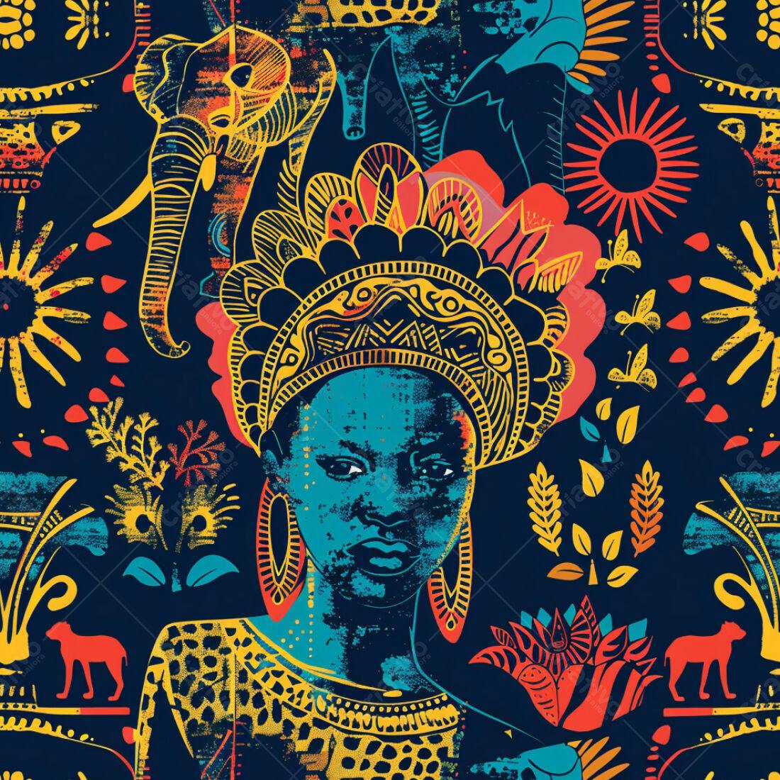 Textura Africana Abstrata para Fundo