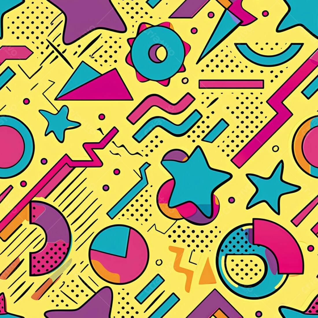 Textura Geométrica 80s para Fundo