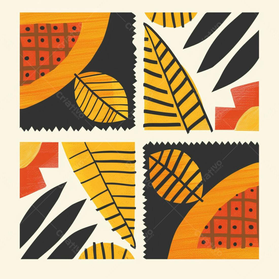 Textura Abstrata Folhas e Formas para Fundo