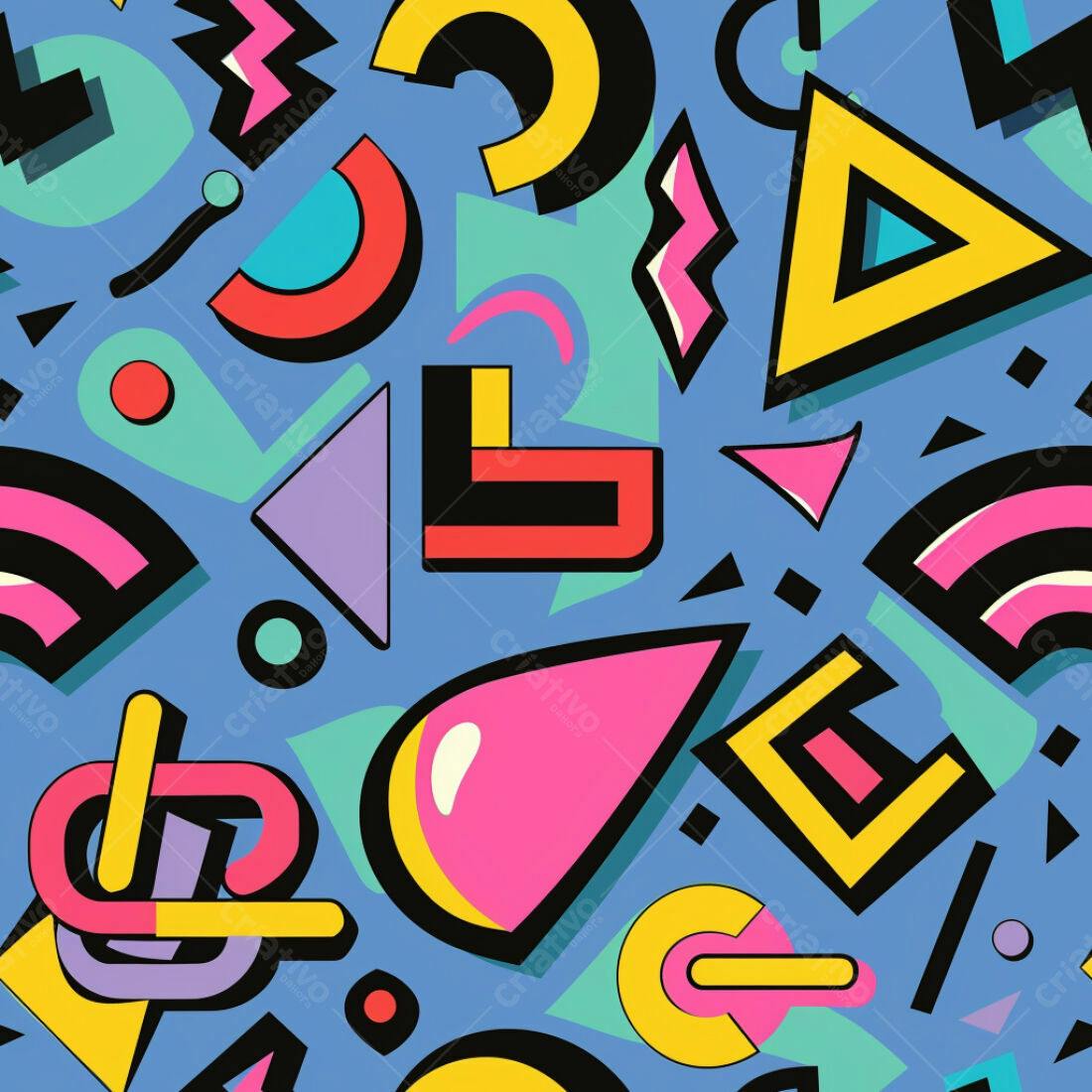 Textura Geométrica 80s para Fundo