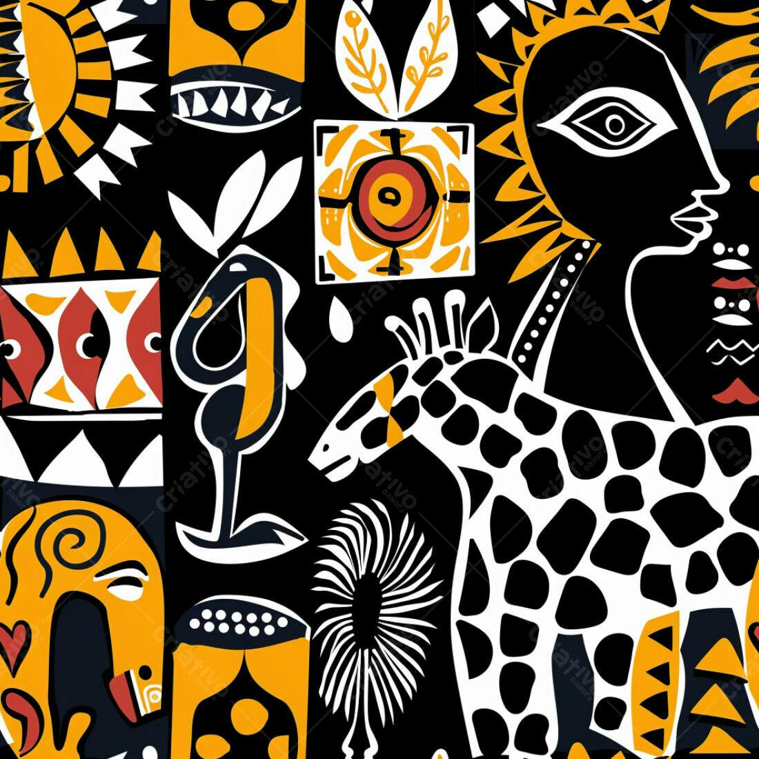 Textura Africana Abstrata para Fundo
