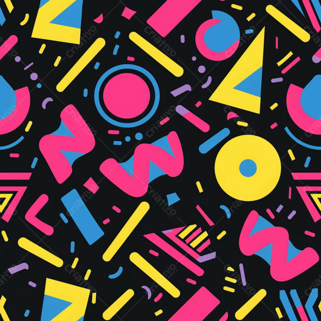 Textura Geométrica Neon para Fundo