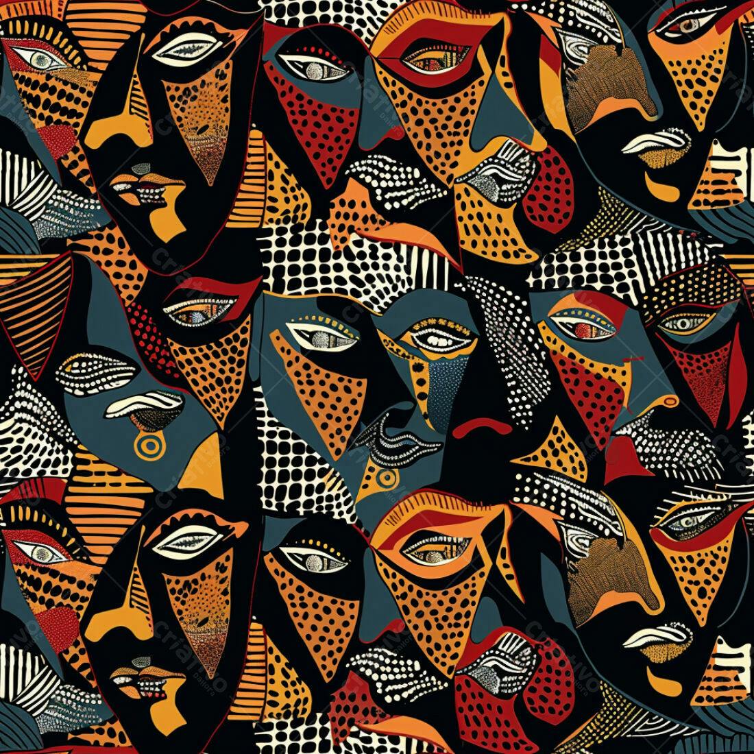 Textura Abstrata Rostos para Papel de Parede