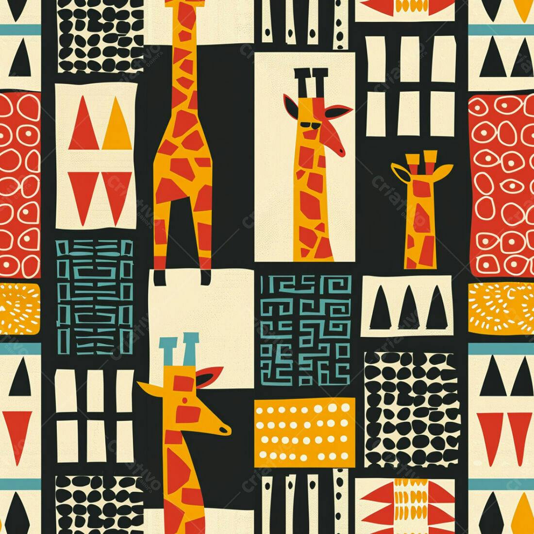 Textura Girafas e Padrões Africanos para Papel de Parede
