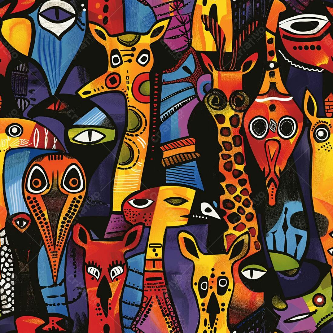 Textura Animais Africanos para Papel de Parede
