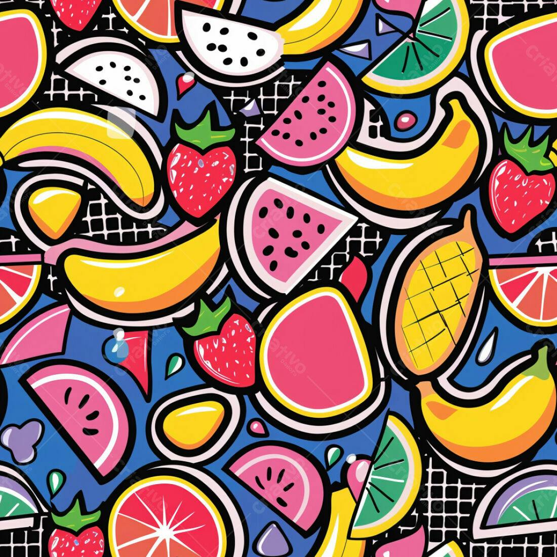Textura Frutas Tropicais Coloridas para Fundo