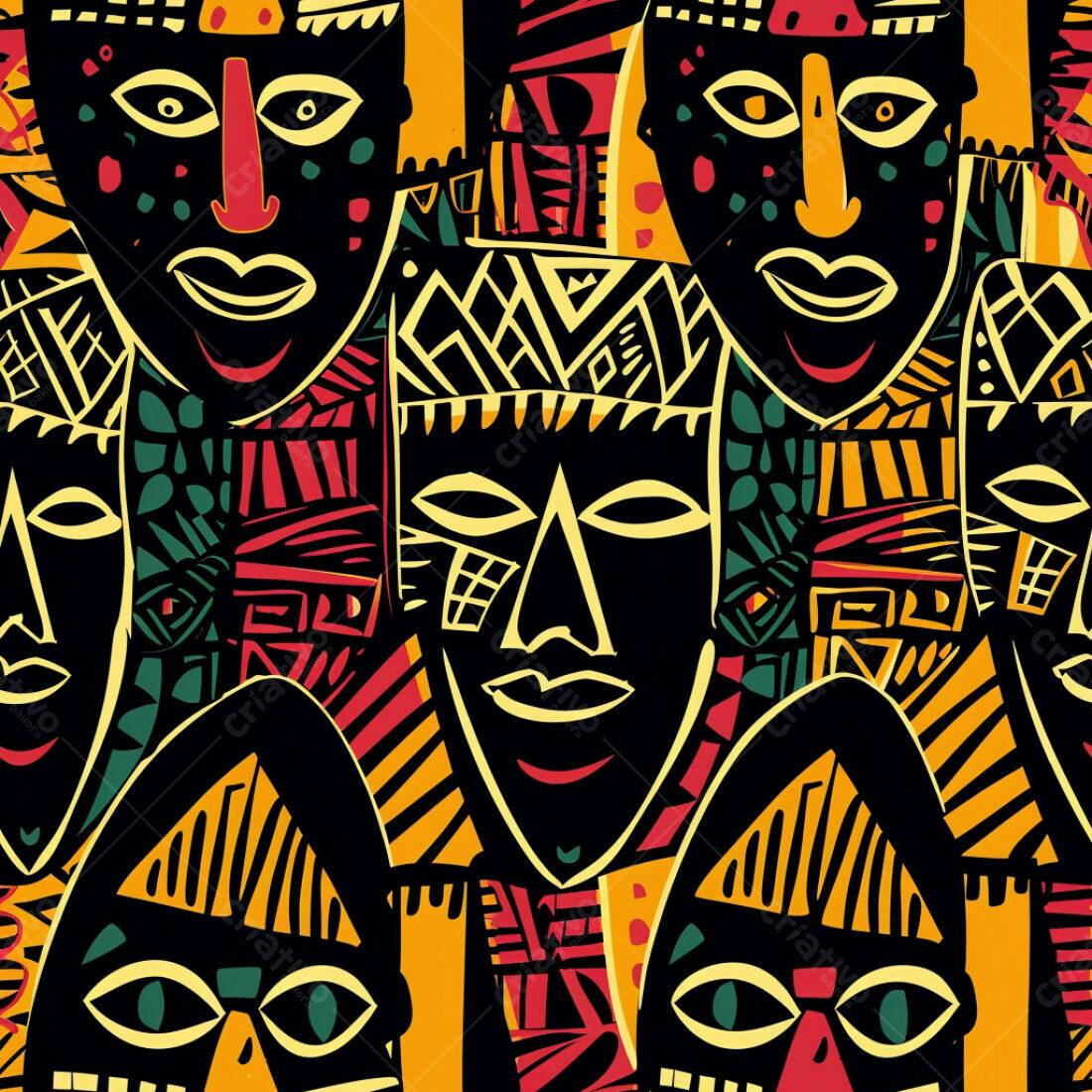 Textura máscaras africanas para fundo étnico