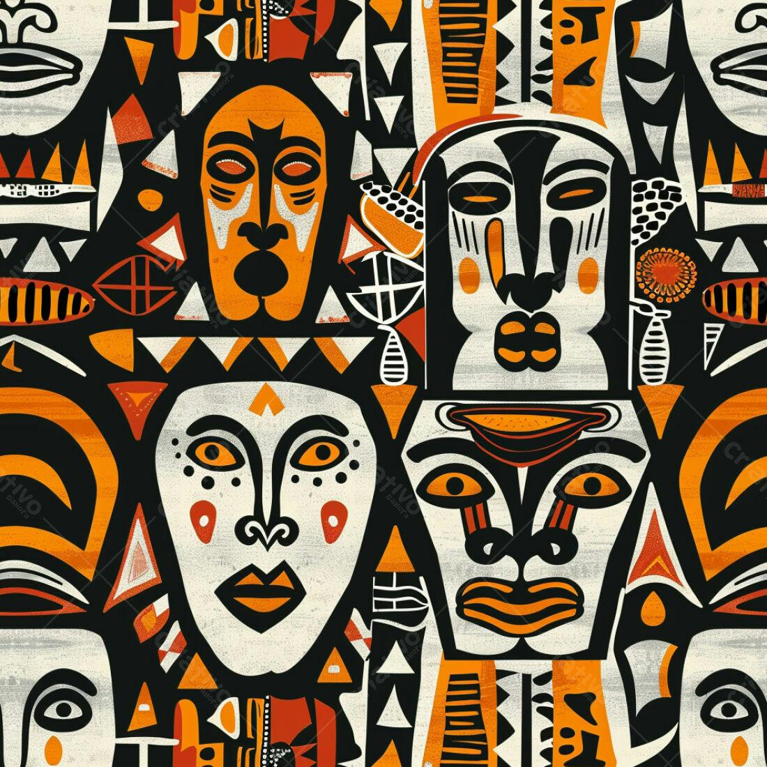 Textura máscaras africanas para papel de parede