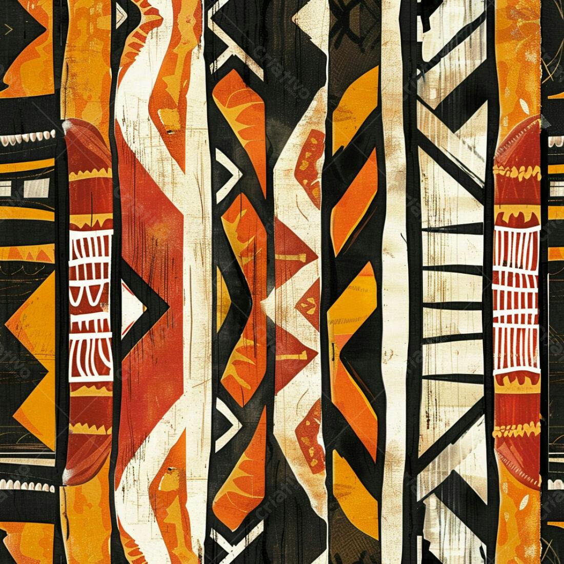 Textura tribal abstrata laranja e preta para fundo
