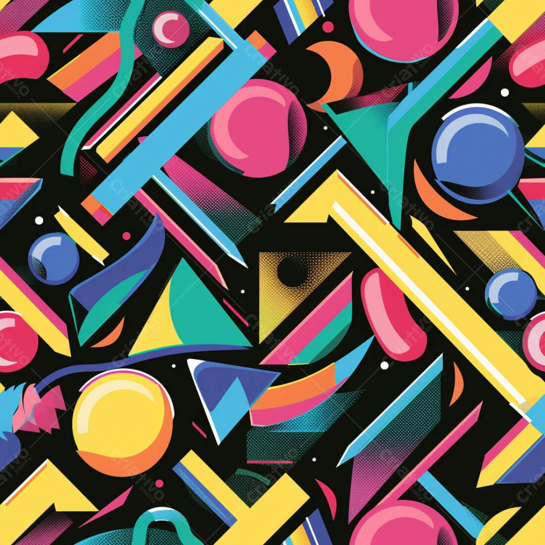 Textura Geométrica 80s para Fundo