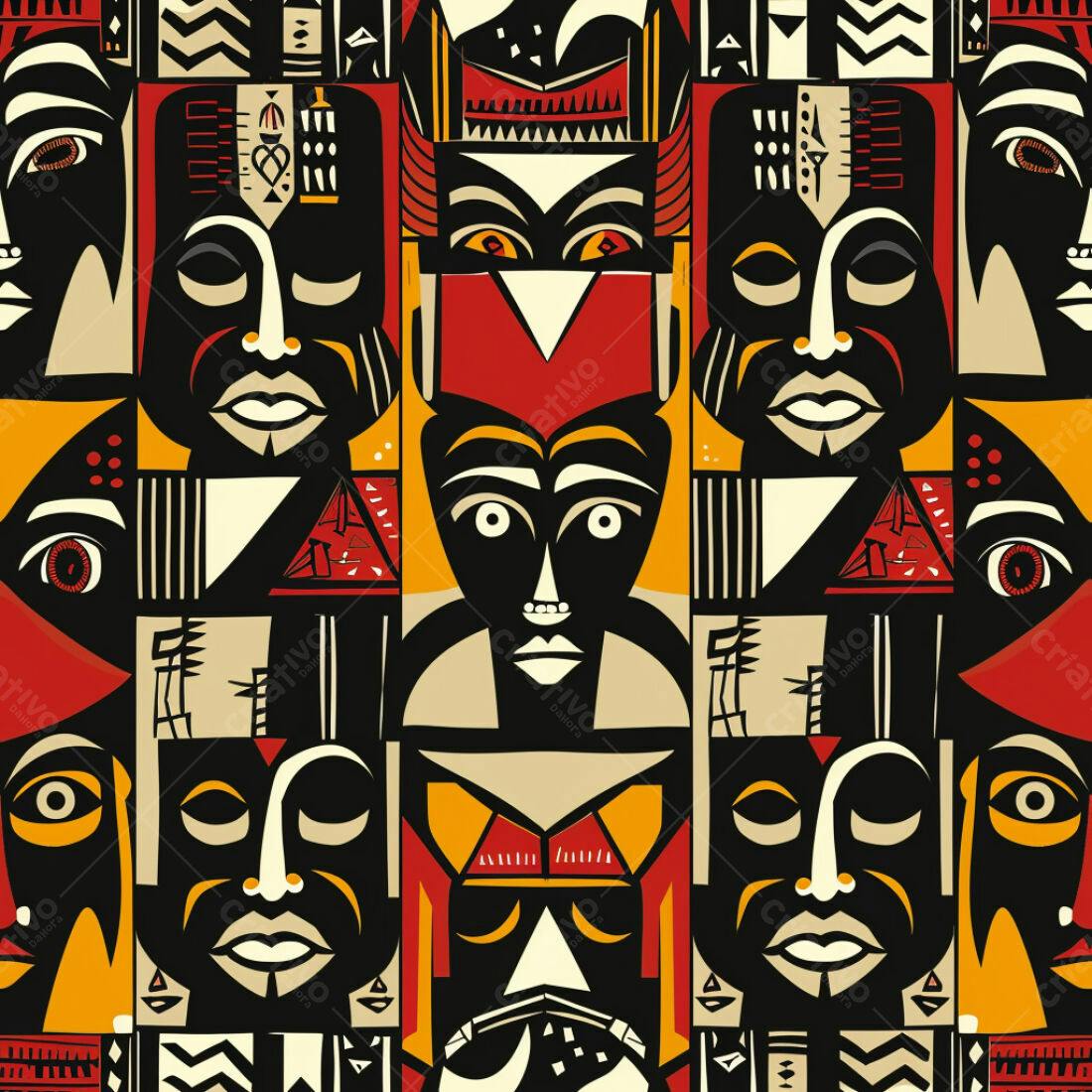 Textura máscaras africanas para papel de parede