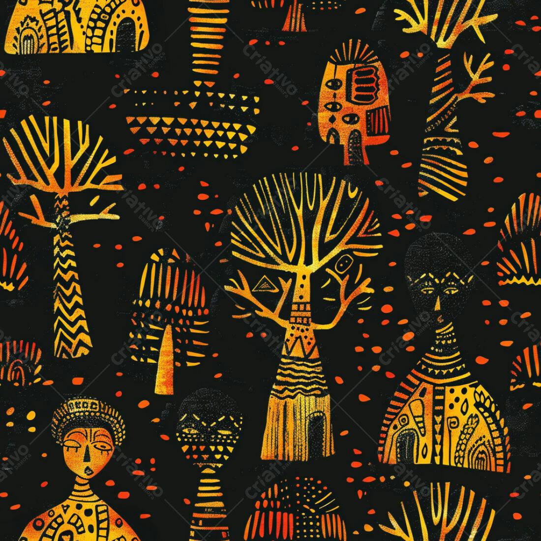Textura Árvore Africana para Fundo Etnico