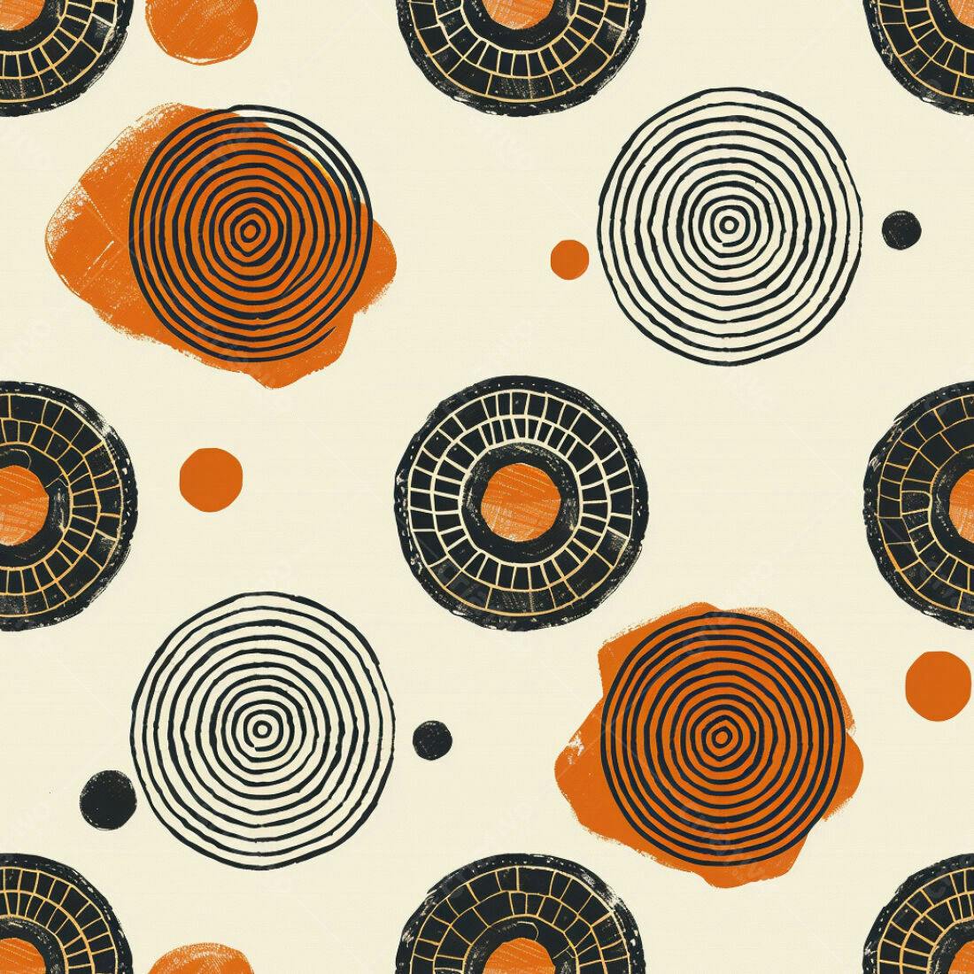 Textura Abstrata círculos laranja e preto para fundo