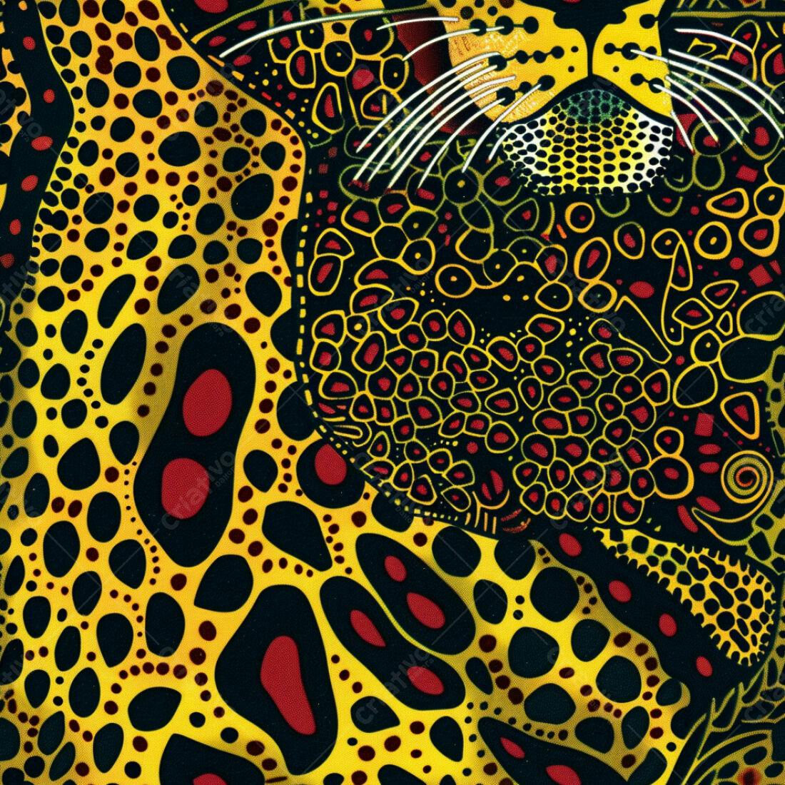 Textura Onça Amarela e Preta para Fundo