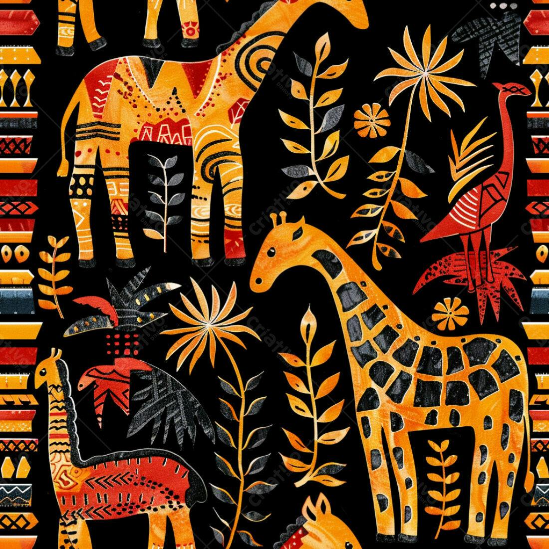 Textura animais africanos para papel de parede